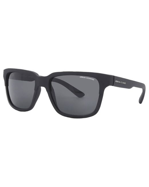 Armani Exchange Black Square Sunglasses Ax4026s 812287 56