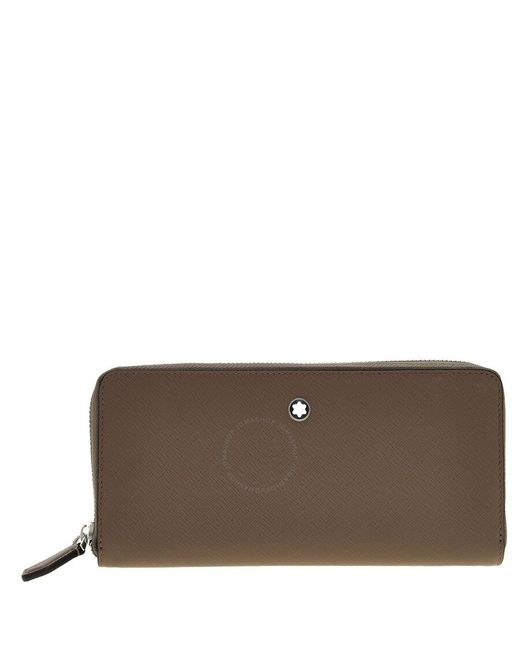 Montblanc Brown Sartorial Leather Phone Pouch for men