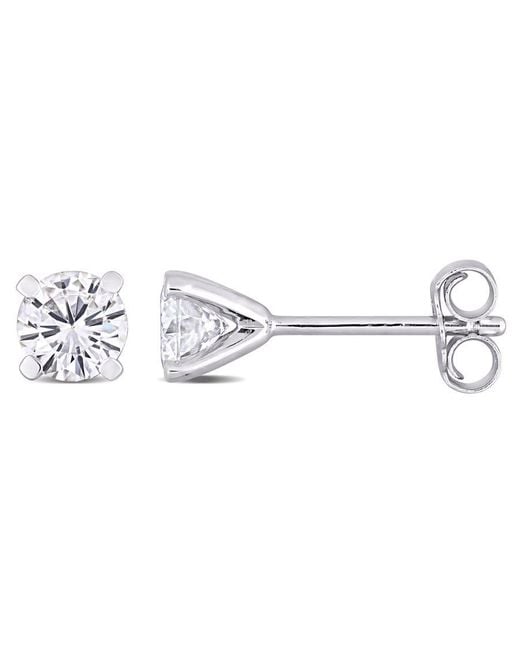 Amour Metallic 1 Ct Dew Created Moissanite Solitaire Earrings
