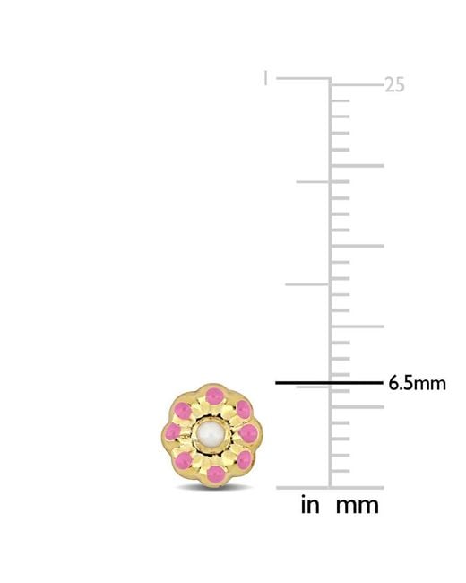Amour Metallic And Enamel Flower Stud Earrings