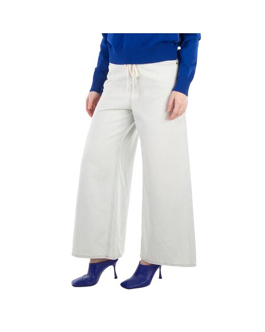 MM6 by Maison Margiela Blue Wide-Leg Drawstring Cotton Jeans