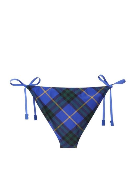 Burberry Blue Check Print Bikini Briefs