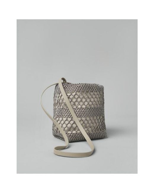Brunello Cucinelli Gray Mesh Pouch Bag for men