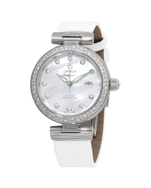 Omega Metallic De Ville Ladymatic Automatic Diamond Watch