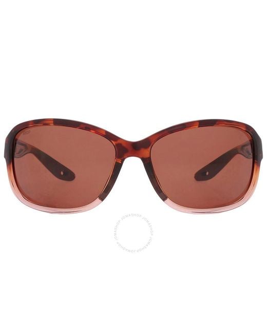 Costa Del Mar Brown Seadrift Copper Polarized Polycarbonate Rectangular Sunglasses 6s9114 911406 60