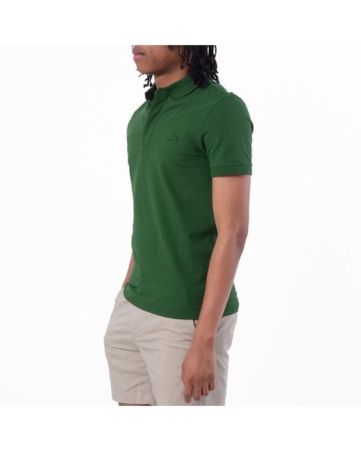 Lacoste Green Regular Fit Paris Stretch Pique Polo Shirt, Brand Size 2 (Xx-Small) for men