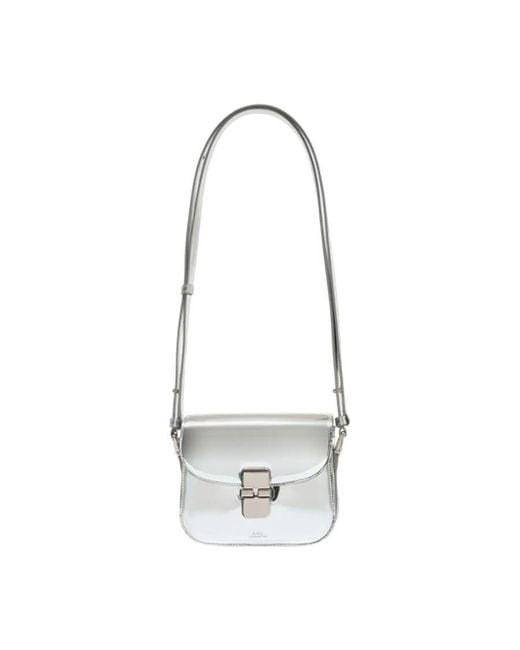 A.P.C. White Grace Mini Crossbody Bag