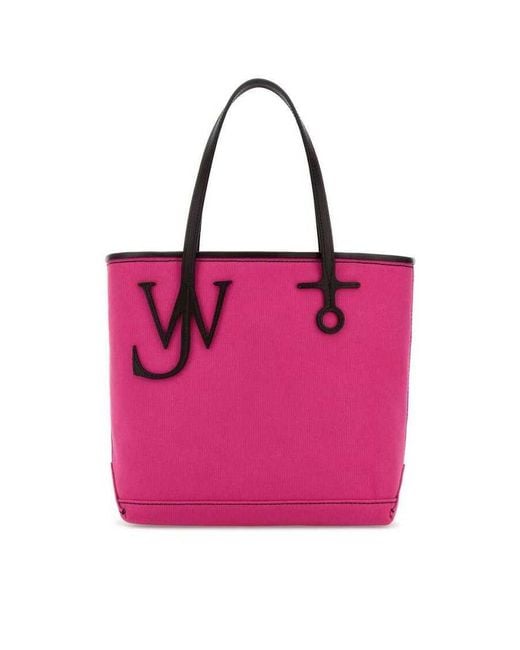 J.W. Anderson Fuchsia Canvas Small Anchor Bucket Bag Pinkbrown Borse A Mano