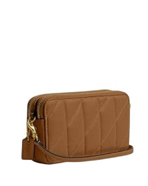 COACH Brown Kira Crossbody Bag With Pillow Quilting