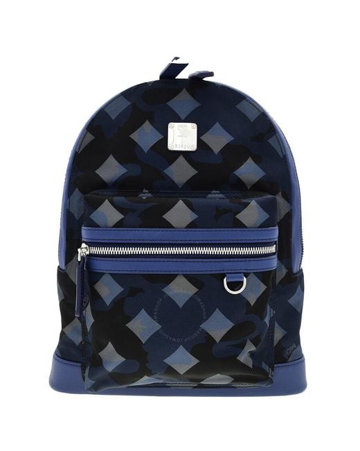 MCM Blue Dieter Munich Lion Camouflage Backpack