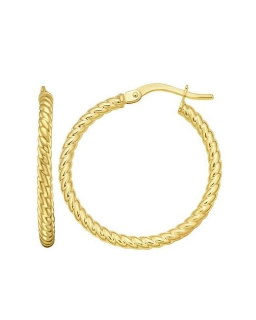Tresorra Metallic 14K Twisted Medium Hoop Earrings
