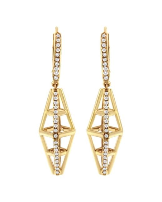 Haus of Brilliance Metallic 14K 5/8 Cttw Diamond Geometrical Pillar Drop And Dangle Earrings (G-H, Si1-Si2)