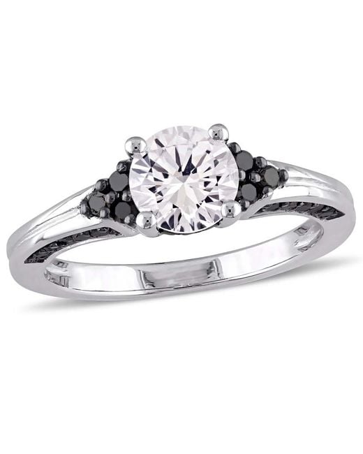 Amour Metallic 3/8 Ct Tw Diamond And Created Sapphire Engagement Ring