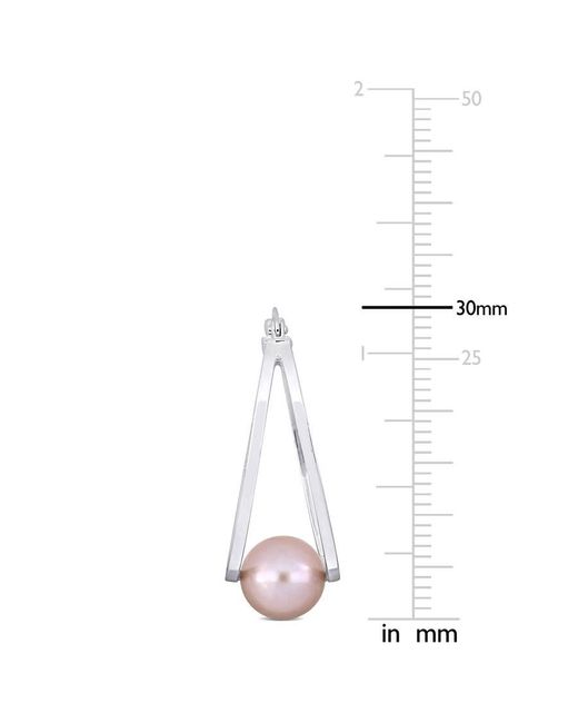 Amour White 8-8.5Mm Freshwater Cultured Pearl Hoop Earrings for men