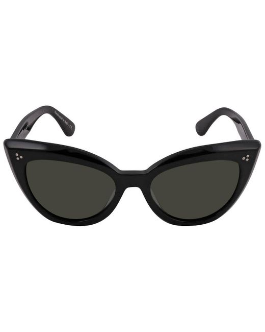 Oliver Peoples Black Laiya Polarized G-15 Cat Eye Sunglasses