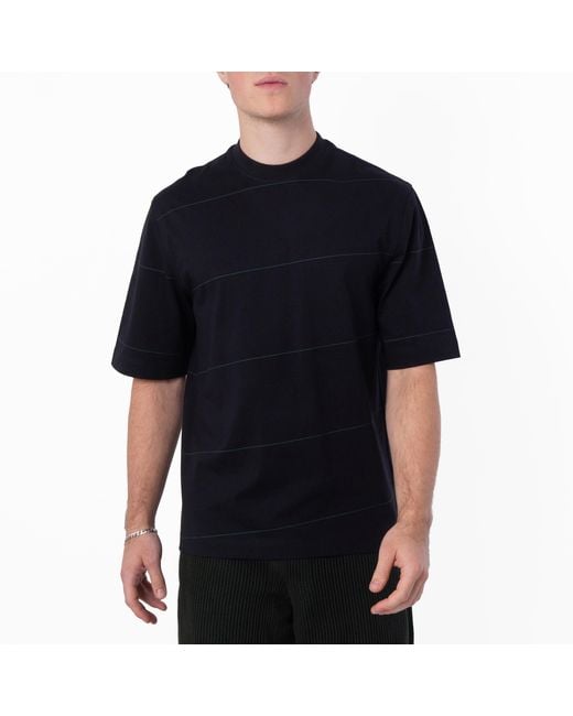 Burberry Black Striped Cotton Jersey T-Shirt for men