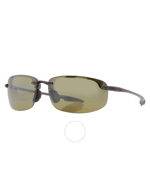 Maui Jim Gray Ho'okipa Reading Green Rectangular Sunglasses Ht807n-1125 64 for men