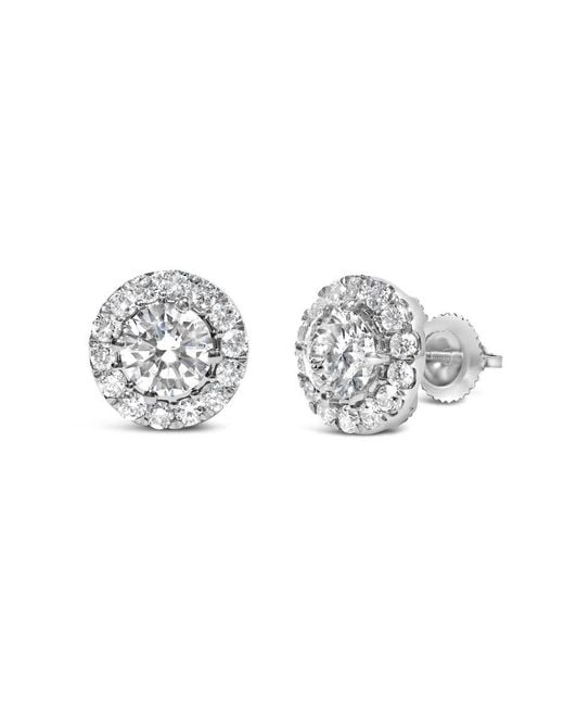 Haus of Brilliance Metallic 14K 3.0 Cttw Lab-Grown Diamond Hidden Halo Stud Earrings