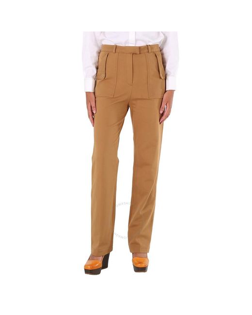 Burberry Brown Biscuit Pocket Detail Jersey Tailo Trousers