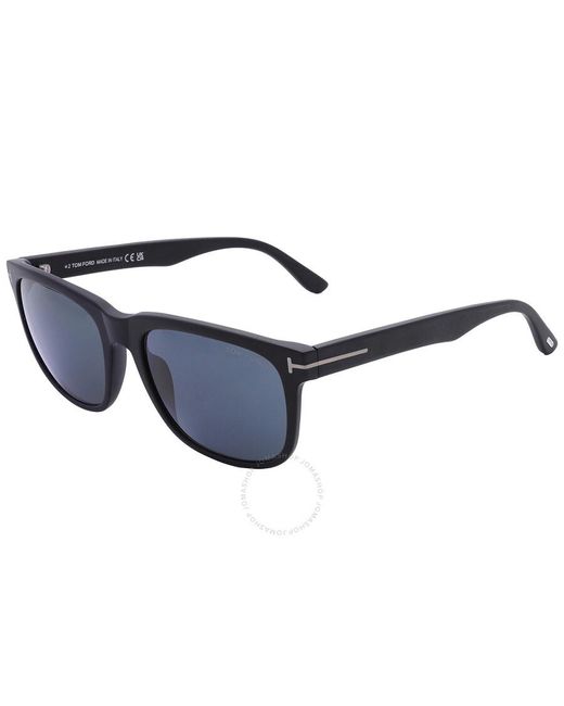 Tom Ford Blue Stephenson Dark Teal Square Sunglasses Ft0775 02n 56 for men