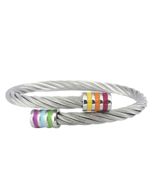 Charriol White Celtic Stainless Steel Cable Bangle