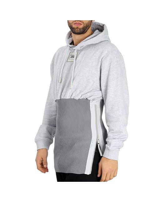 Burberry Gray Light Pebble Reconstructed Cotton Hoodie for men