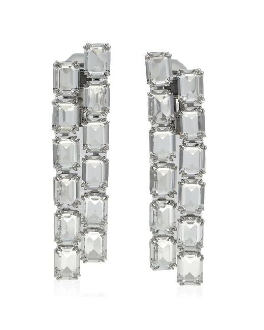 Swarovski White Rhodium Plated Millenia Octagon Clip Earrings