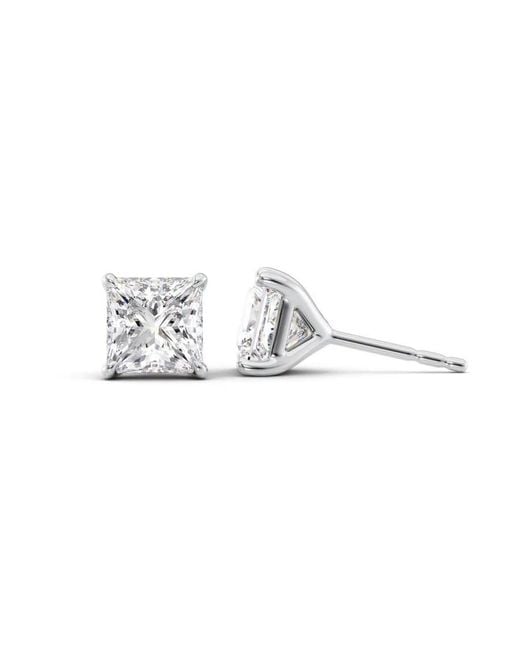 Tresorra Metallic 14K 2 Ctw Princess Cut Lab-Grown Diamond Igi Certified Stud Earrings