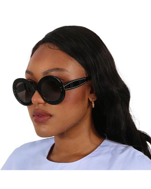Alaïa Black Azzedine Grey Round Sunglasses -001 50