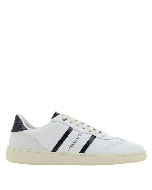 Ferragamo Gray Ferragamo Achille 2 Low-Top Sneakers
