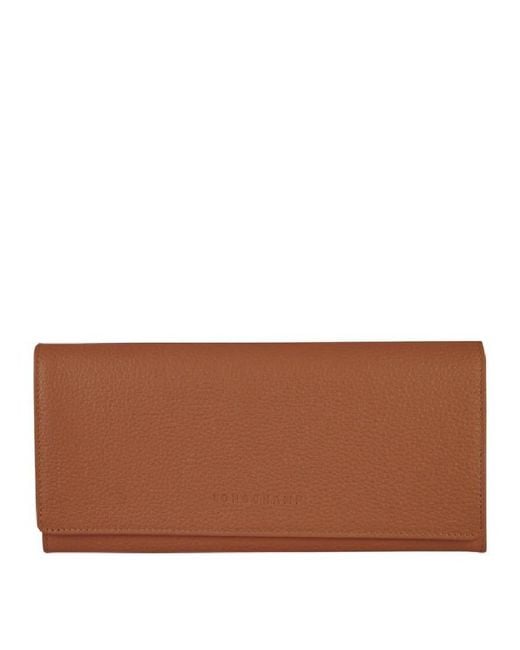 Longchamp Brown Continental Leather Wallet