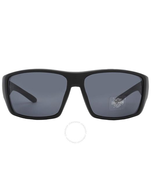 Harley Davidson Gray Smoke Mirror Rectangular Sunglasses Hd0137v 02c 61 for men