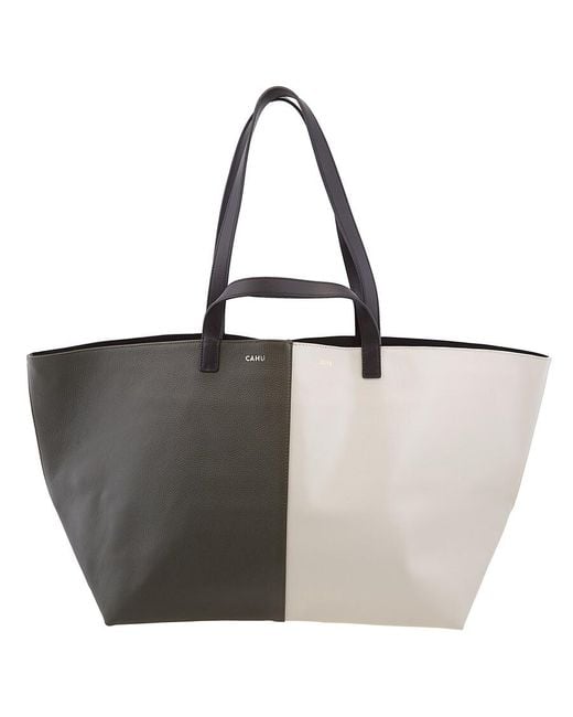 CAHU Black The Practical Two-Toned Tote Bag