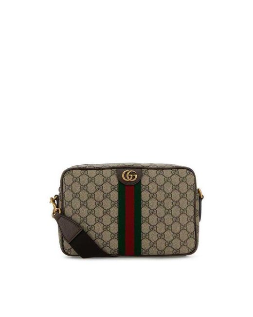 Gucci Green Printed Canvas Crossbody Bag Oldbenacvrvna T Polyurethane Polyamide Borse A Tracolla for men