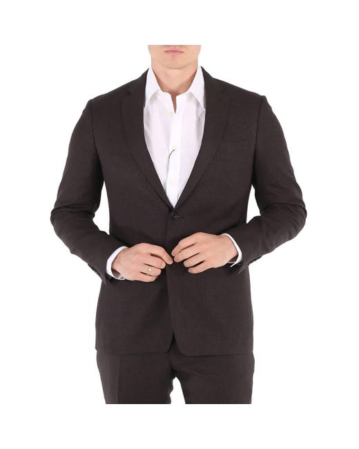 Burberry Black Slim Fit Puppytooth Check Wool Suit for men