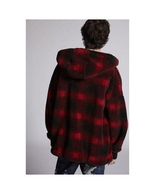 DSquared² Black Plaid Zip Jacket for men
