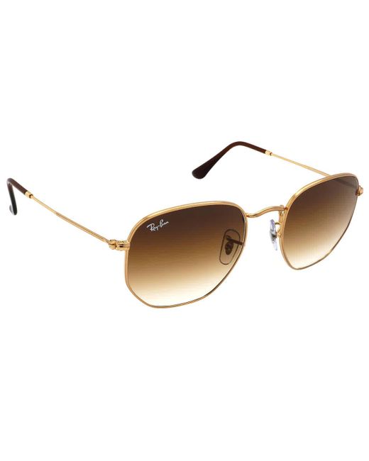 Ray Ban Hexagonal Light Brown Gradient Sunglasses Lyst UK