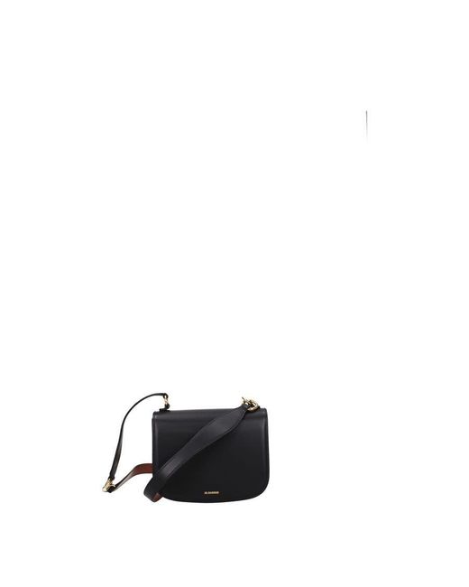 Jil Sander Black Leather Crossbody Shoulder Bag