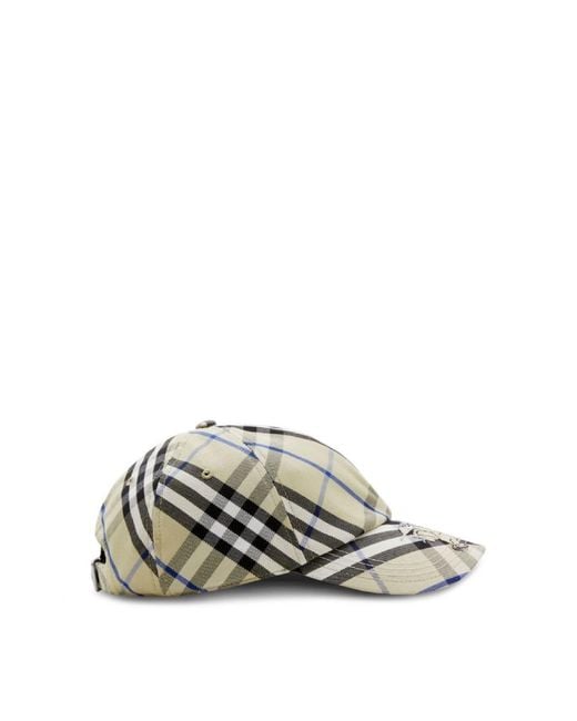 Burberry Gray Vintage Check Baseball Cap for men