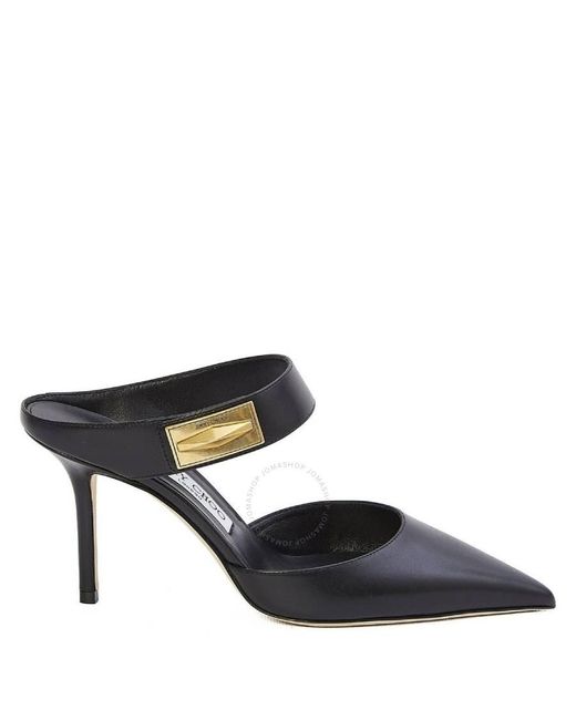 Jimmy Choo Blue Nell 85 Calf Leather Mules, Brand Size 37.5 Us