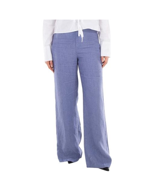 Polo Ralph Lauren Blue Delave Wide-Leg Linen Pants