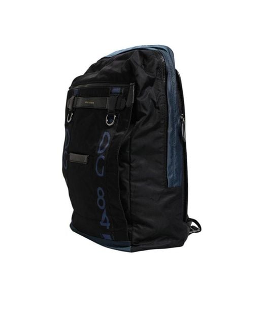 Dolce & Gabbana Black Nylon Dg Logo School Backpack Bag for men