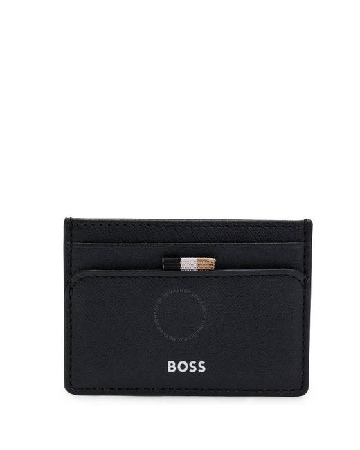 Boss Black Embossed Logo Leather Card Case for men