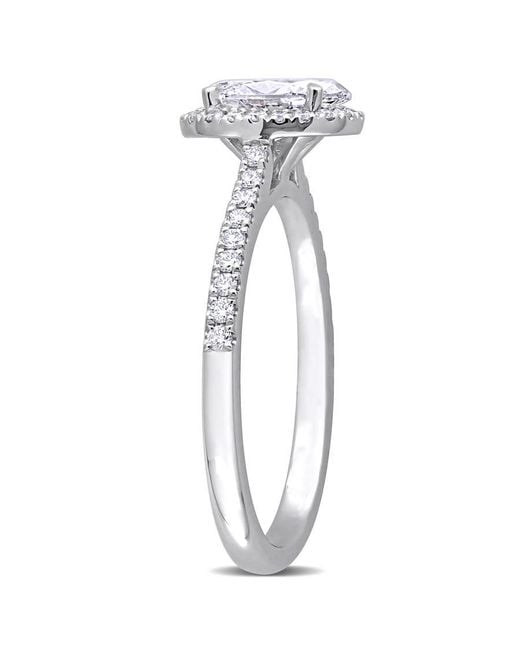 Created Forever Metallic 1 Ct Tw Oval & Round Lab Created Diamond With Tsavorite Accent Halo Engagement Ring for men
