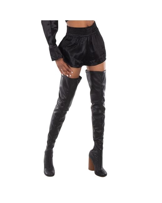 T By Alexander Wang Black Wide-Waistband Mini Shorts