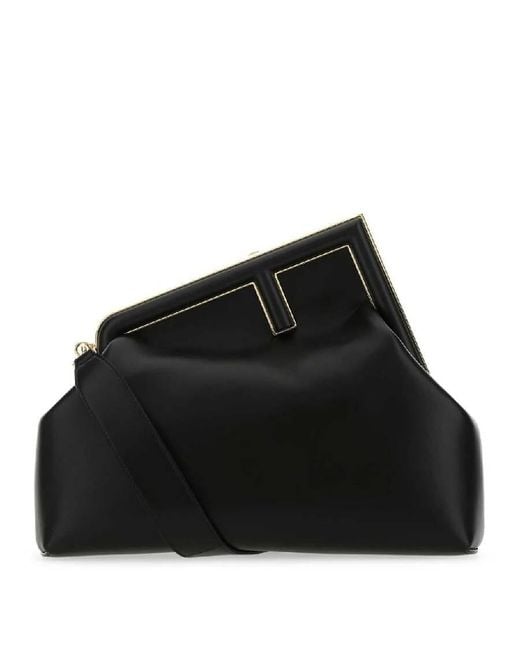 Fendi Black First Leather Crossbody Bag
