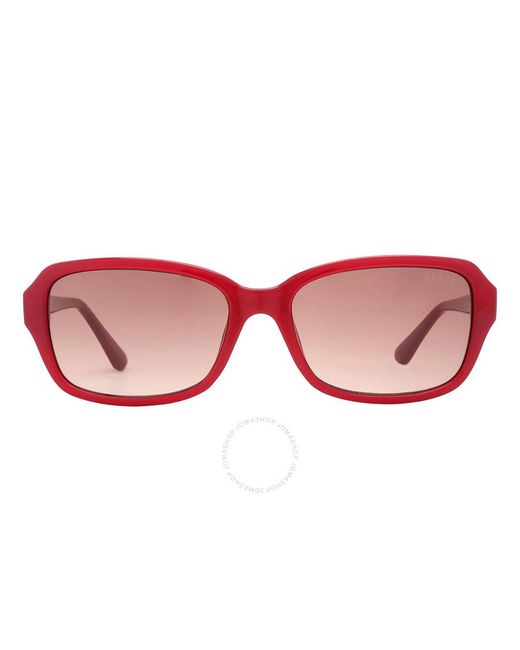 Guess Pink Brown Gradient Rectangular Sunglasses Gu7595 66f 56