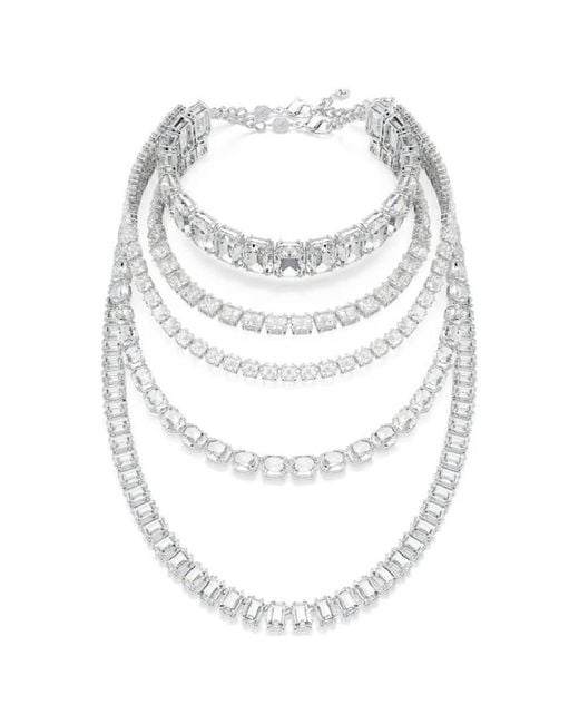 Swarovski White Millenia Mixed Cuts Layered Necklace