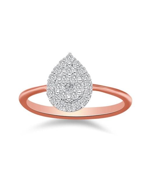 Haus of Brilliance White 10K Rose 3/8 Cttw Round-Cut Diamond Pear Promise Ring (I-J Color, I2-I3 Clarity)