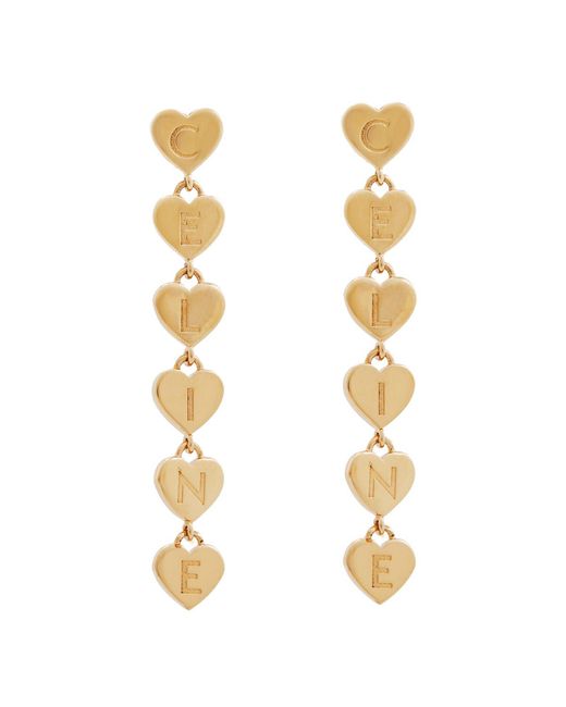 Céline Metallic Cur Heart Earrings